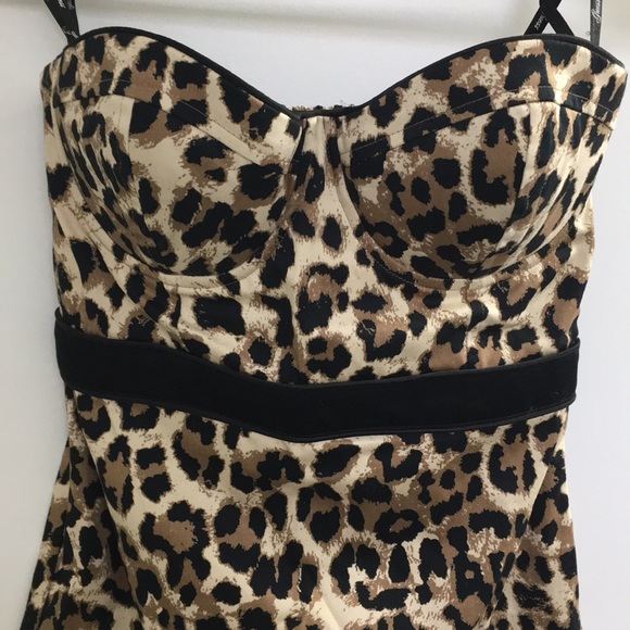Guess, Leopard Print Strapless Dress - Picture 2 of 5
